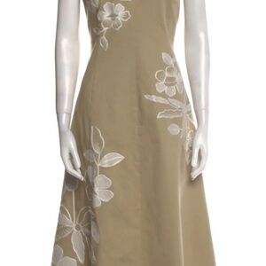 Carolina Herrera Floral Print Midi Dress with Embroidered Detail - Worn Once!!
